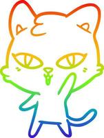 arc-en-ciel, gradient, ligne, dessin, dessin animé, chat vecteur