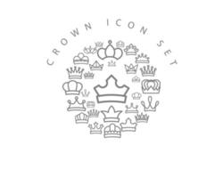 conception de jeu d'icônes de couronne sur fond blanc.