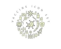 conception de jeu d'icônes de vaccin sur fond blanc vecteur