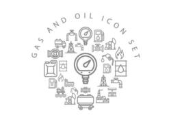 conception de jeu d'icônes de gaz et de pétrole sur fond blanc. vecteur