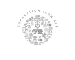 conception de jeu d'icônes de corruption sur fond blanc vecteur