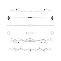 ensemble d'ornements de lignes noires, cadres pour illustrations sur fond blanc - vecteur