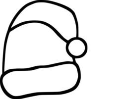 doodle santa est chapeau. chapeau de noël. illustration vectorielle vecteur