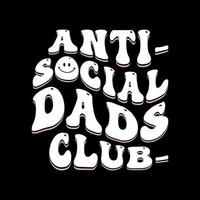 conception de t-shirt rétro ondulé anti social club vecteur