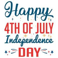 joyeux 4 juillet fête de l'indépendance vecteur de conception de t-shirt des états-unis d'amérique