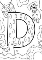 page de coloriage avec lettre de l'alphabet. contour abc illustration. vecteur