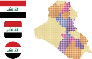 irak carte et drapeau icône plate symbole illustration vectorielle vecteur