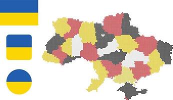 carte de l'ukraine et drapeau plat icône symbole illustration vectorielle vecteur