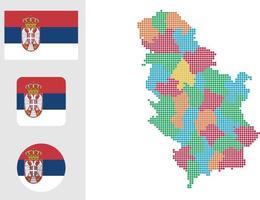 carte de la serbie. et drapeau. icône plate symbole illustration vectorielle vecteur