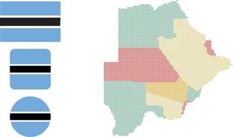 carte du botswana et drapeau plat icône symbole illustration vectorielle vecteur