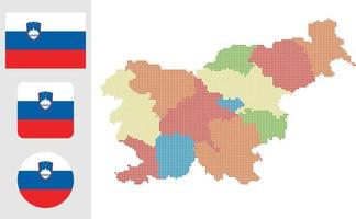 slovénie carte et drapeau plat icône symbole illustration vectorielle vecteur