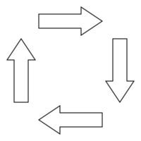 illustration vectorielle des directions gauche, droite, haut et bas vecteur