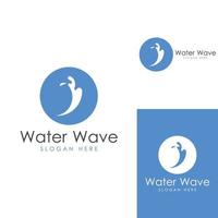 logo d'onde d'eau et logo d'onde de mer ou vague d'eau de plage, avec concept de conception vectorielle de modèle d'illustration de symbole. vecteur