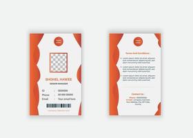 modèle de conception de carte d'identité de bureau d'entreprise avec la couleur orange vecteur