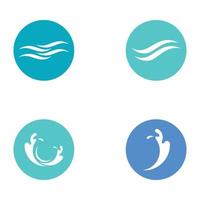 logo d'onde d'eau et logo d'onde de mer ou vague d'eau de plage, avec concept de conception vectorielle de modèle d'illustration de symbole. vecteur