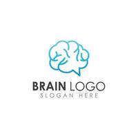 logo du cerveau. logo du cerveau avec combinaison de technologie et de cellules nerveuses de la partie cérébrale, avec modèle d'illustration vectorielle de concept de conception. vecteur