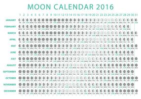 Lune Calendrier 2016 Vector