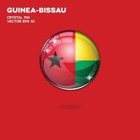 drapeau de la guinée-bissau boutons 3d vecteur