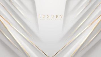 fond de luxe blanc avec des éléments de ligne dorée et une décoration d'effets de lumière scintillants. vecteur