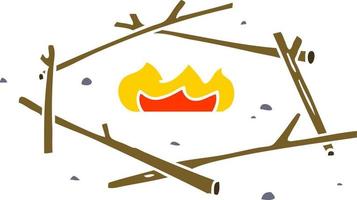 dessin animé doodle d'un feu de camp vecteur