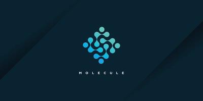 vecteur de conception de logo de molécule avec un style unique créatif moderne
