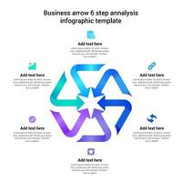 flèche infographique en 6 étapes vecteur