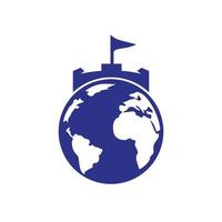 création de logo vectoriel château globe.