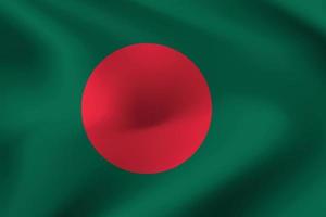drapeau du bangladesh drapeau en tissu ondulant réaliste vecteur