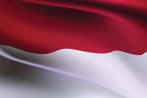 drapeau indonésie réaliste rouge fond blanc vecteur