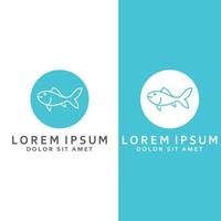 logo de poisson, hameçon, icône de restaurant d'huile de poisson et de fruits de mer. avec le modèle d'illustration de conception de concept d'icône de vecteur