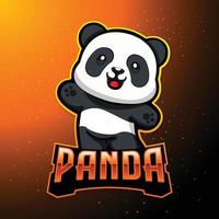 logo de mascotte de jeu esport panda mignon vecteur