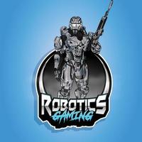 futurs soldats robotiques, logo de mascotte de jeu esport vecteur