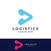 logo vectoriel de la société de logistique, logo d'icône de flèche, logo de livraison numérique rapide. en utilisant une édition vectorielle de logo simple et facile.