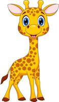 dessin animé mignon girafe vecteur