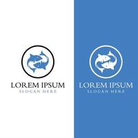 logo de poisson, hameçon, icône de restaurant d'huile de poisson et de fruits de mer. avec le modèle d'illustration de conception de concept d'icône de vecteur