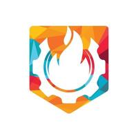 création de logo vectoriel d'engrenage d'incendie.