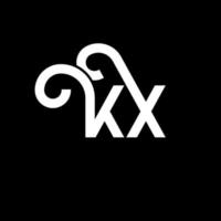 création de logo de lettre kx sur fond noir. concept de logo de lettre initiales créatives kx. conception de lettre kx. kx conception de lettre blanche sur fond noir. kx, logo kx vecteur