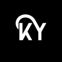 création de logo de lettre ky sur fond noir. concept de logo de lettre initiales créatives ky. conception de lettre ky. conception de lettre blanche ky sur fond noir. ky, ky logo vecteur