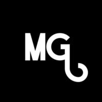 création de logo de lettre mg. lettres initiales mg logo icône. lettre abstraite mg modèle de conception de logo minimal. vecteur de conception de lettre mg avec des couleurs noires. mg logo