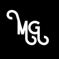 création de logo de lettre mg. lettres initiales mg logo icône. lettre abstraite mg modèle de conception de logo minimal. vecteur de conception de lettre mg avec des couleurs noires. mg logo