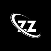 logo zz. conception zz. lettre zz blanche. création de logo de lettre zz. lettre initiale zz cercle lié logo monogramme majuscule. vecteur
