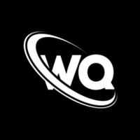 wq logo. wq conception. lettre wq blanche. création de logo de lettre wq. lettre initiale wq cercle lié logo monogramme majuscule. vecteur