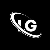 logo LG. conception LG. lettre lg blanche. création de logo de lettre lg. lettre initiale lg logo monogramme majuscule cercle lié. vecteur