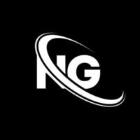 ng logo. conception. lettre ng blanche. création de logo de lettre ng. lettre initiale ng logo monogramme majuscule cercle lié. vecteur