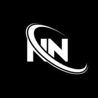 nn logo. nn conception. lettre nn blanche. création de logo de lettre nn. lettre initiale nn cercle lié logo monogramme majuscule. vecteur