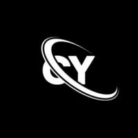 logo cy. conception cy. lettre cy blanche. création de logo de lettre cy. lettre initiale cy cercle lié logo monogramme majuscule. vecteur