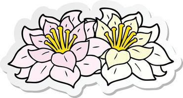 autocollant d'un dessin animé fleurs vecteur