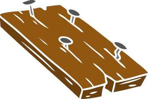 dessin animé doodle de clous dans une planche vecteur