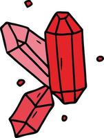 dessin animé doodle de gemmes de cristal vecteur