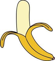 banane dessinée à la main excentrique vecteur